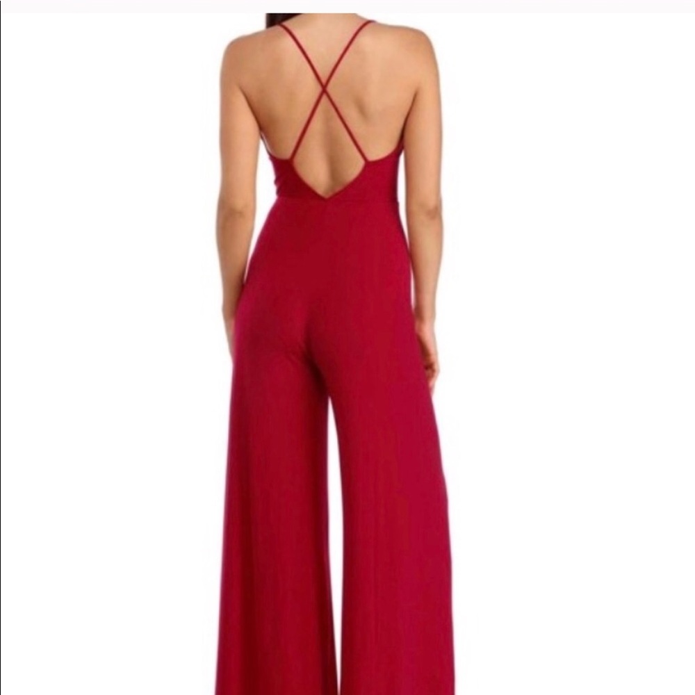 V-neck Jumper, Red Jumpsuit, Formal event jumper,